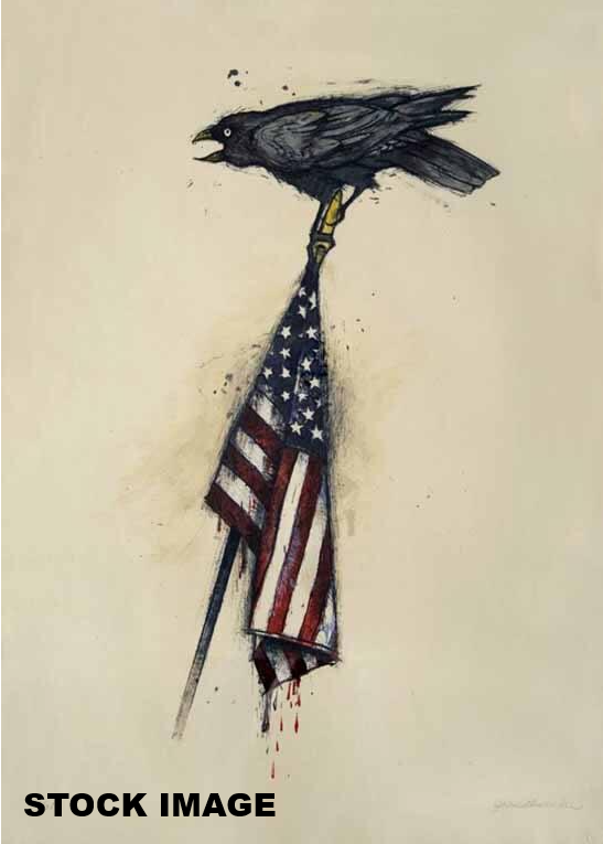 Raven on Flag, John Alexander, 2002
