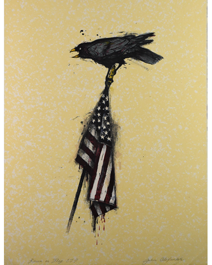 Alexander, John, Raven on Flag, 2002